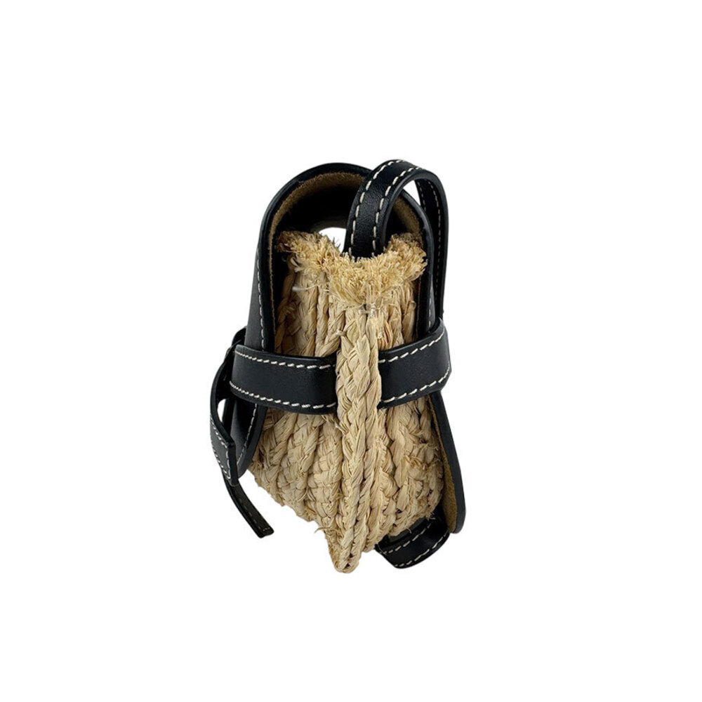 Loewe Crossbody Raffia Beige Shoulder Leather Leather Bag Black Gate
